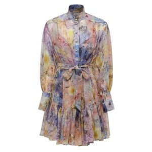 Zimmermann Pastel Floral Long Sleeve Dress